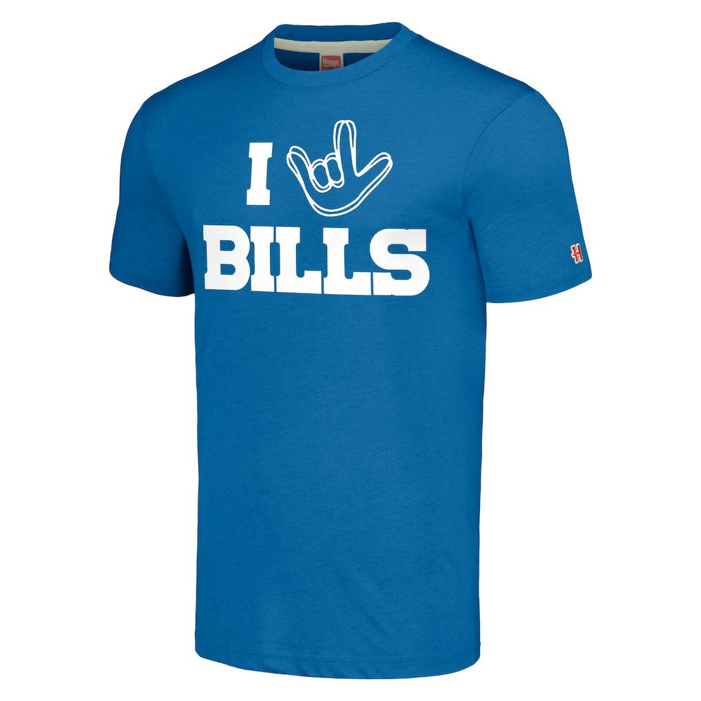 Buffalo Bills Homage Unisex The NFL ASL Collection by Love Sign Tri-Blend T-Shirt Royal | NFL