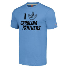 Carolina Panthers Homage Unisex The NFL ASL Collection by Love Sign Tri-Blend T-Shirt Light Blue | NFL