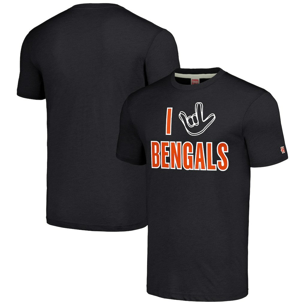 Cincinnati Bengals Homage Unisex The NFL ASL Collection by Love Sign Tri-Blend T-Shirt Charcoal | NFL