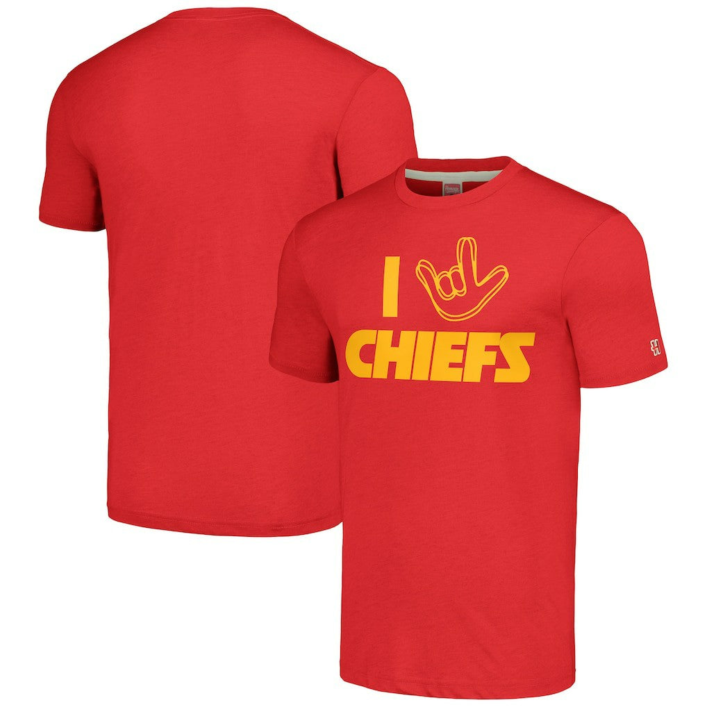 Kansas City Chiefs Homage Unisex The NFL ASL Collection by Love Sign Tri-Blend T-Shirt Red | NFL