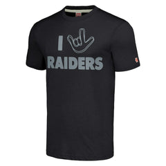 Las Vegas Raiders Homage Unisex The NFL ASL Collection by Love Sign Tri-Blend T-Shirt Charcoal | NFL