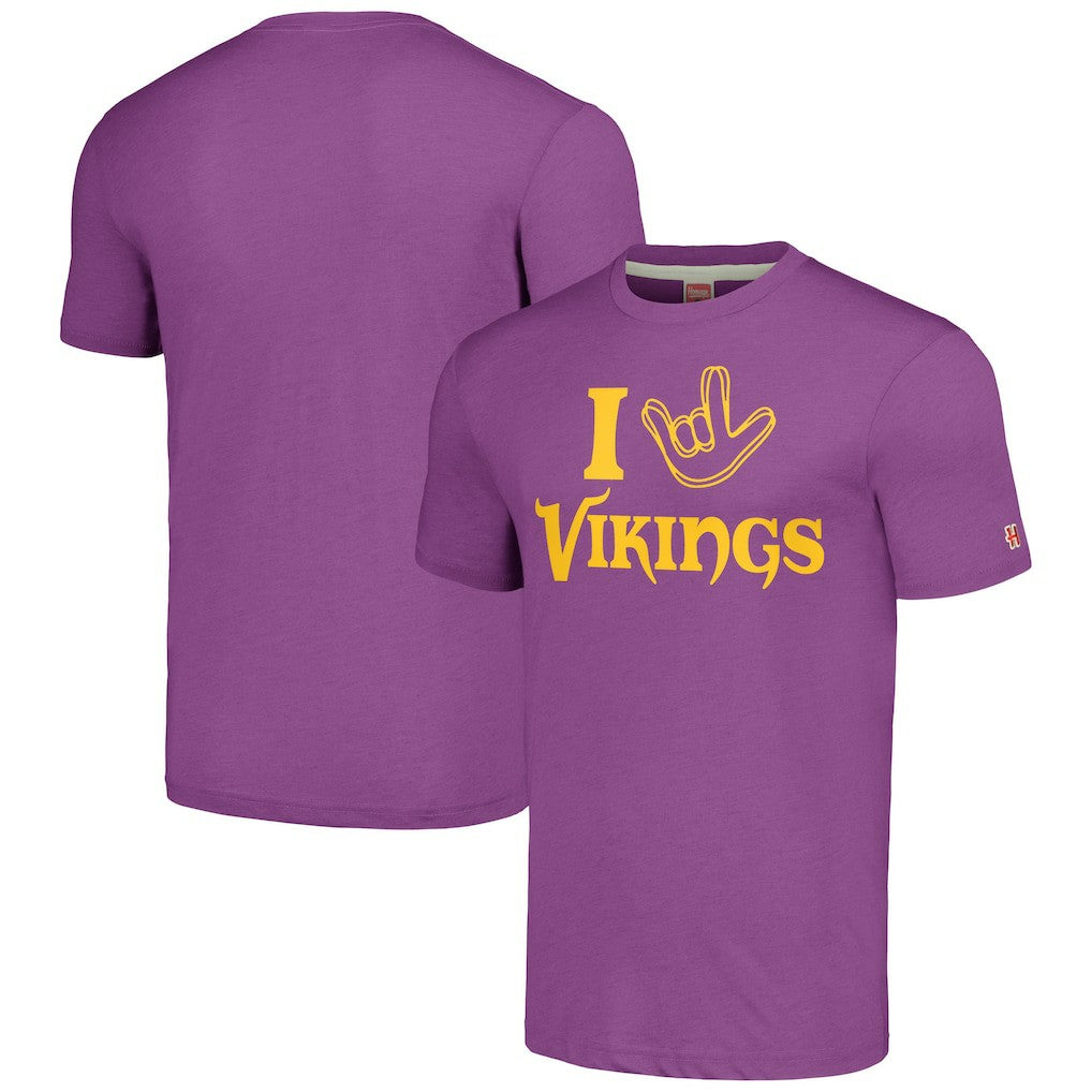Minnesota Vikings Homage Unisex The NFL ASL Collection by Love Sign Tri-Blend T-Shirt Purple | NFL