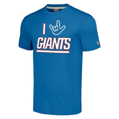 New York Giants Homage Unisex The NFL ASL Collection by Love Sign Tri-Blend T-Shirt Royal | NFL
