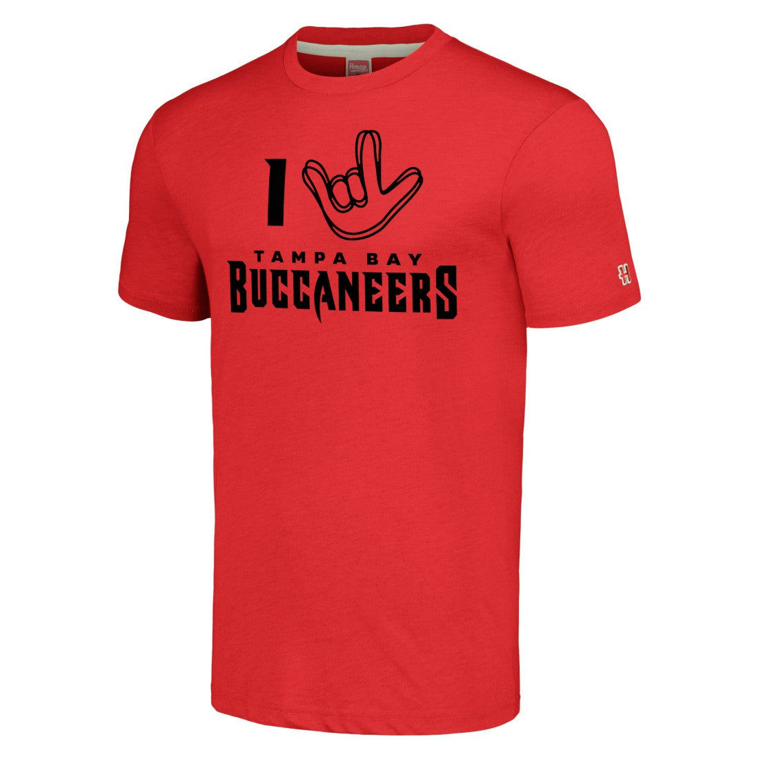 Tampa Bay Buccaneers Homage Unisex The NFL ASL Collection by Love Sign Tri-Blend T-Shirt Red | NFL