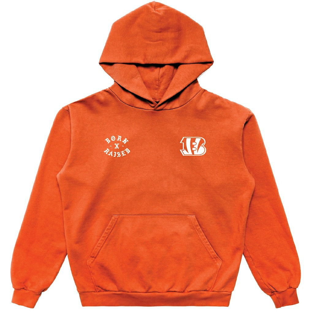 Cincinnati Bengals Born x Raised Unisex Pullover Hoodie Orange | NFL