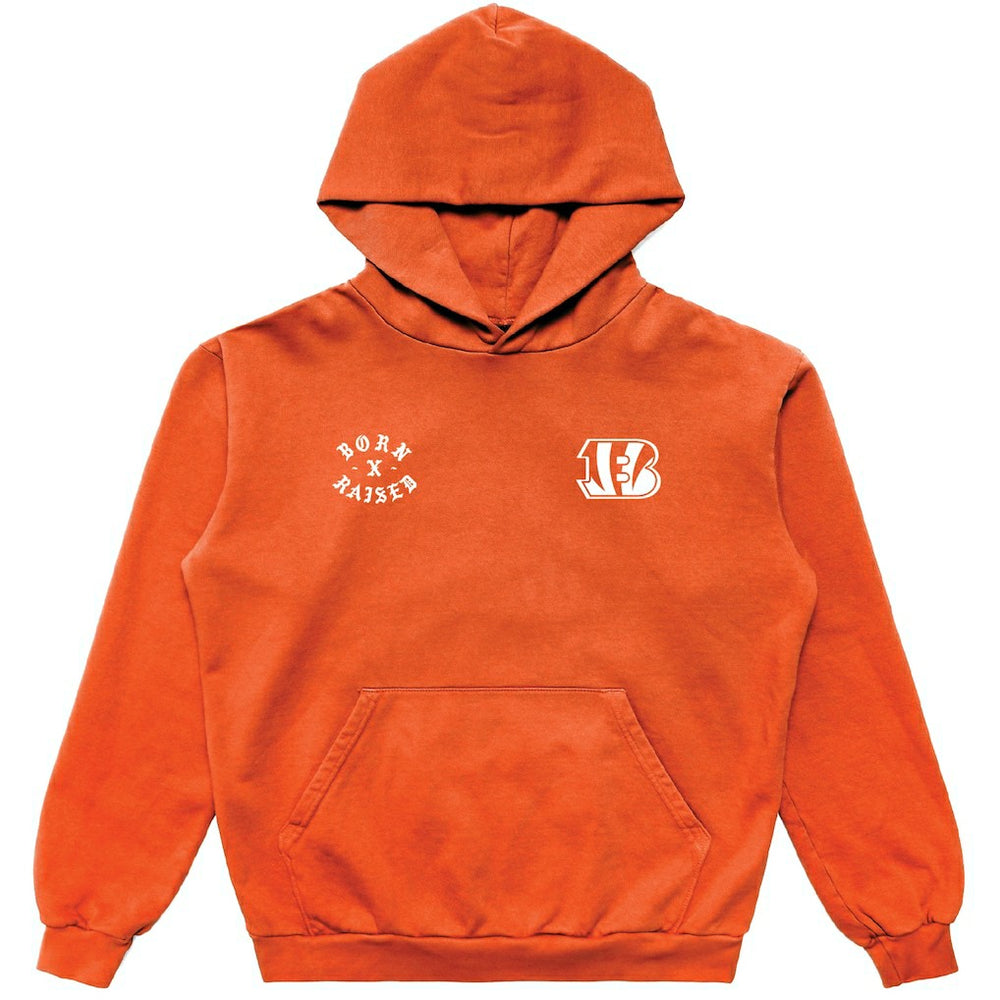 Cincinnati Bengals Born x Raised Unisex Pullover Hoodie Orange | NFL