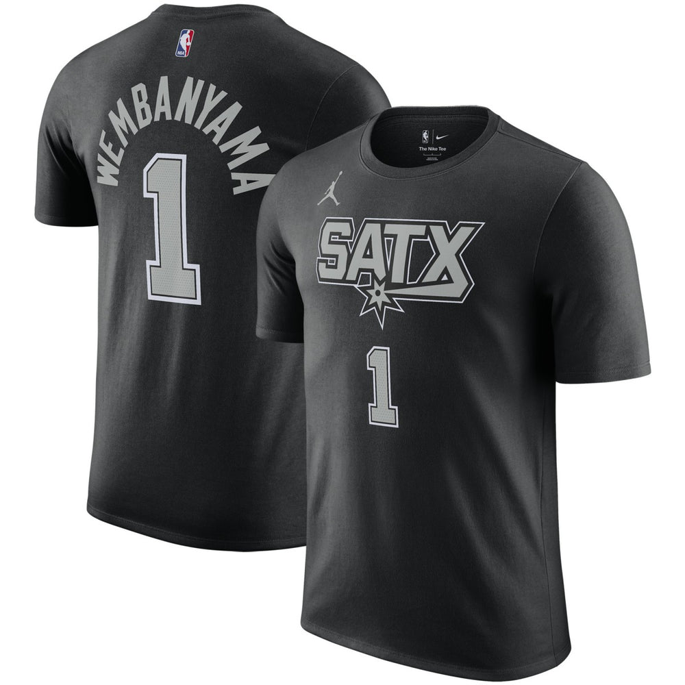 Victor Wembanyama San Antonio Spurs Jordan Brand 2022/23 Statement Edition Name & Number T-Shirt Black - NBA