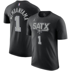 Victor Wembanyama San Antonio Spurs Jordan Brand 2022/23 Statement Edition Name & Number T-Shirt Black - NBA