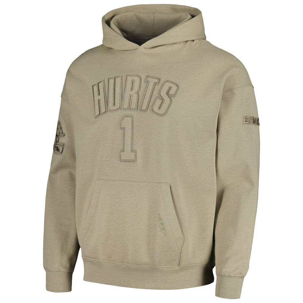 Jalen Hurts Philadelphia Eagles Pro Standard Player Name & Number Pullover Hoodie Tan | NFL