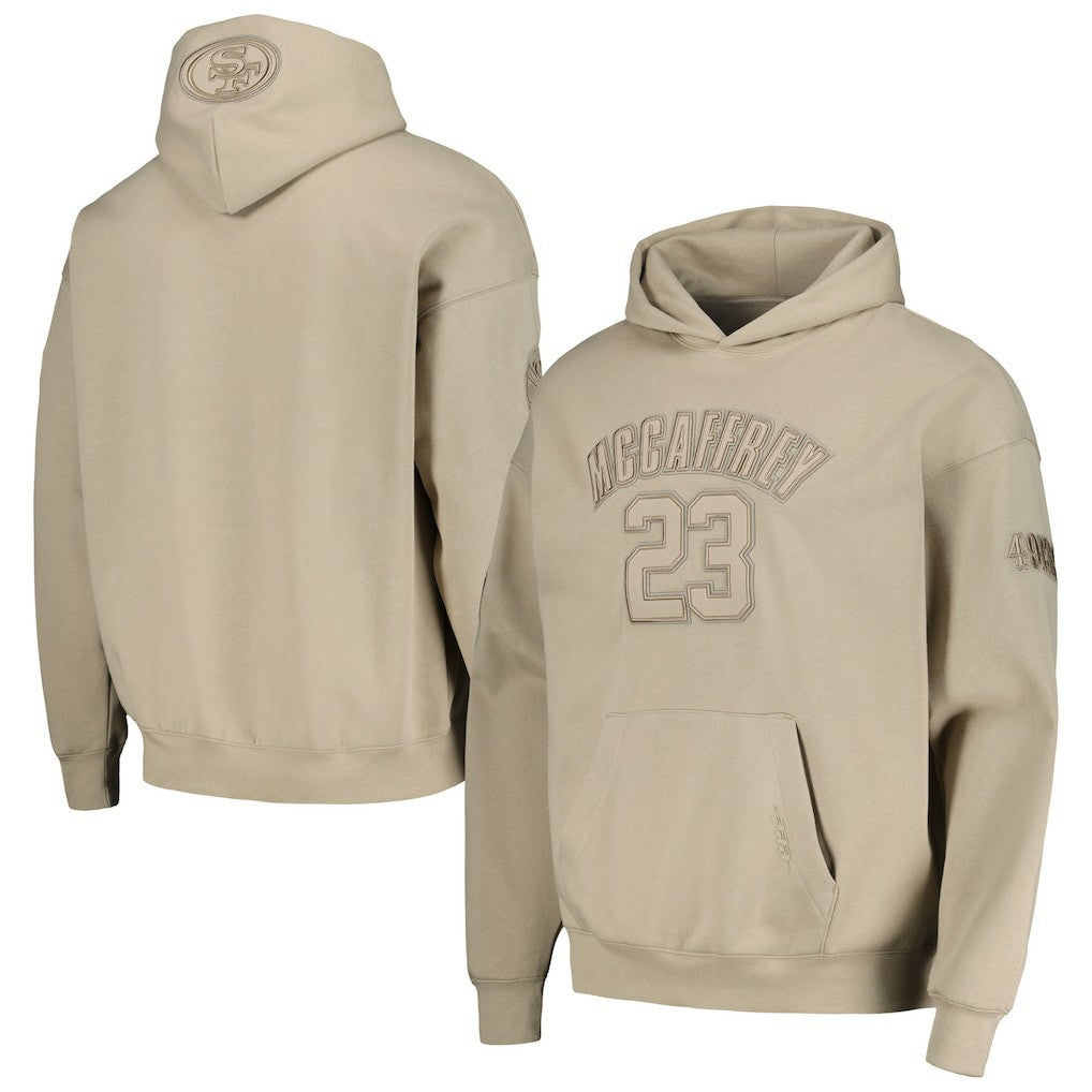 Christian McCaffrey San Francisco 49ers Pro Standard Player Name & Number Pullover Hoodie Tan | NFL