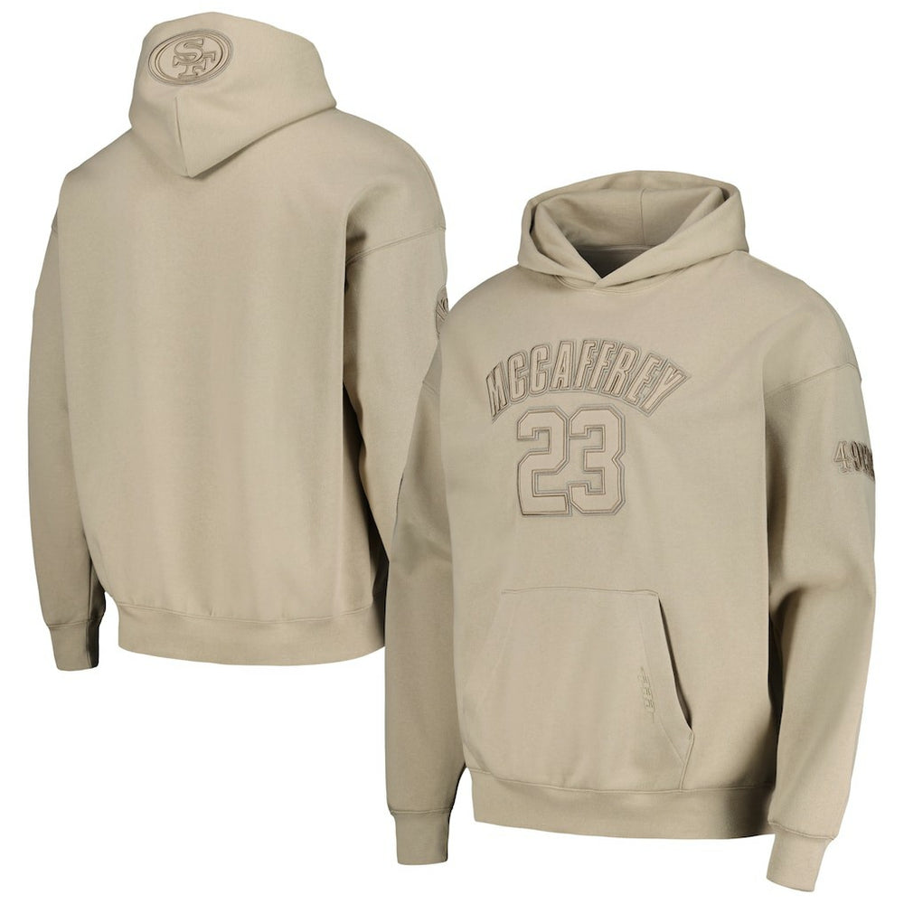 Christian McCaffrey San Francisco 49ers Pro Standard Player Name & Number Pullover Hoodie Tan | NFL