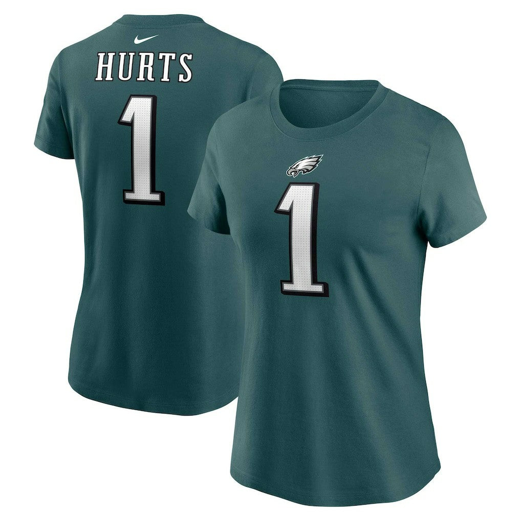 Jalen Hurts Philadelphia Eagles Women's Player Name & Number T-Shirt Midnight Green | Nike for Sale