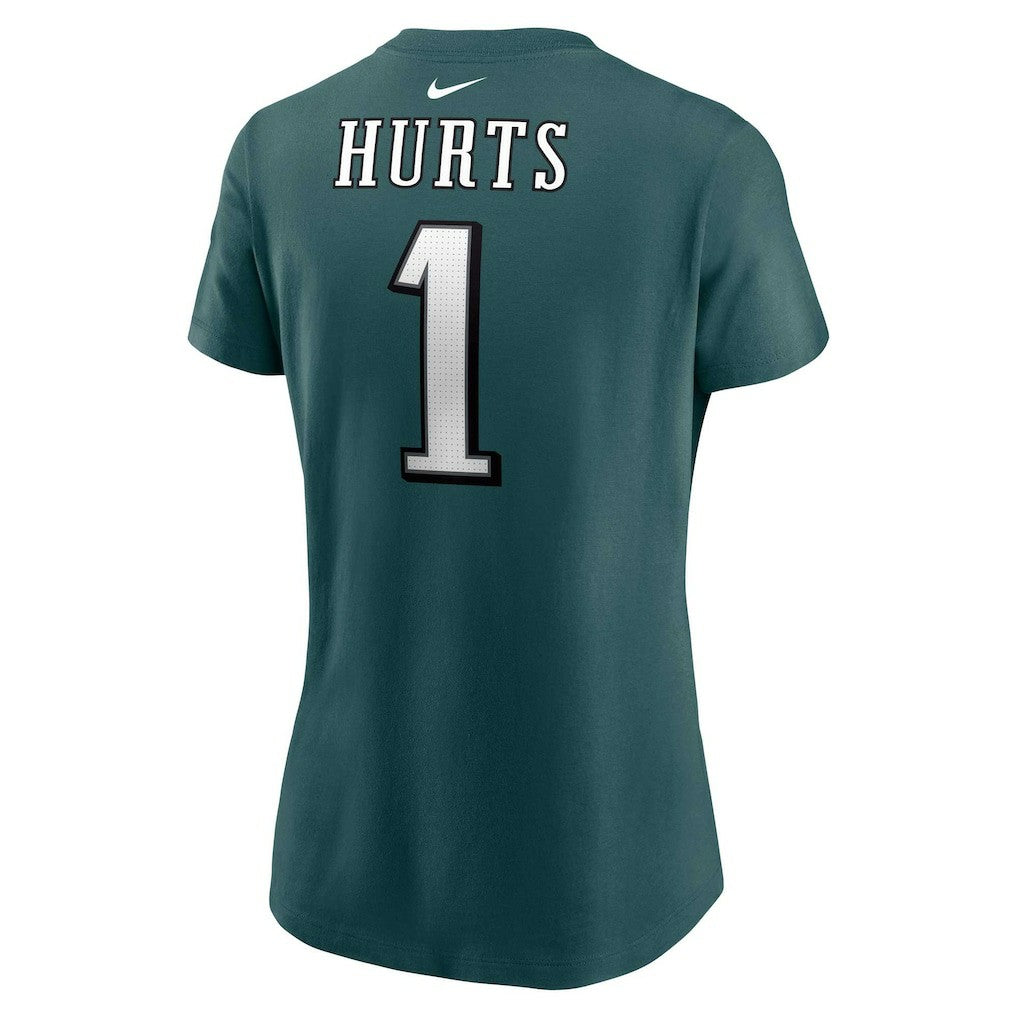 Jalen Hurts Philadelphia Eagles Women's Player Name & Number T-Shirt Midnight Green | Nike for Sale