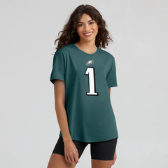 Jalen Hurts Philadelphia Eagles Women's Player Name & Number T-Shirt Midnight Green | Nike for Sale
