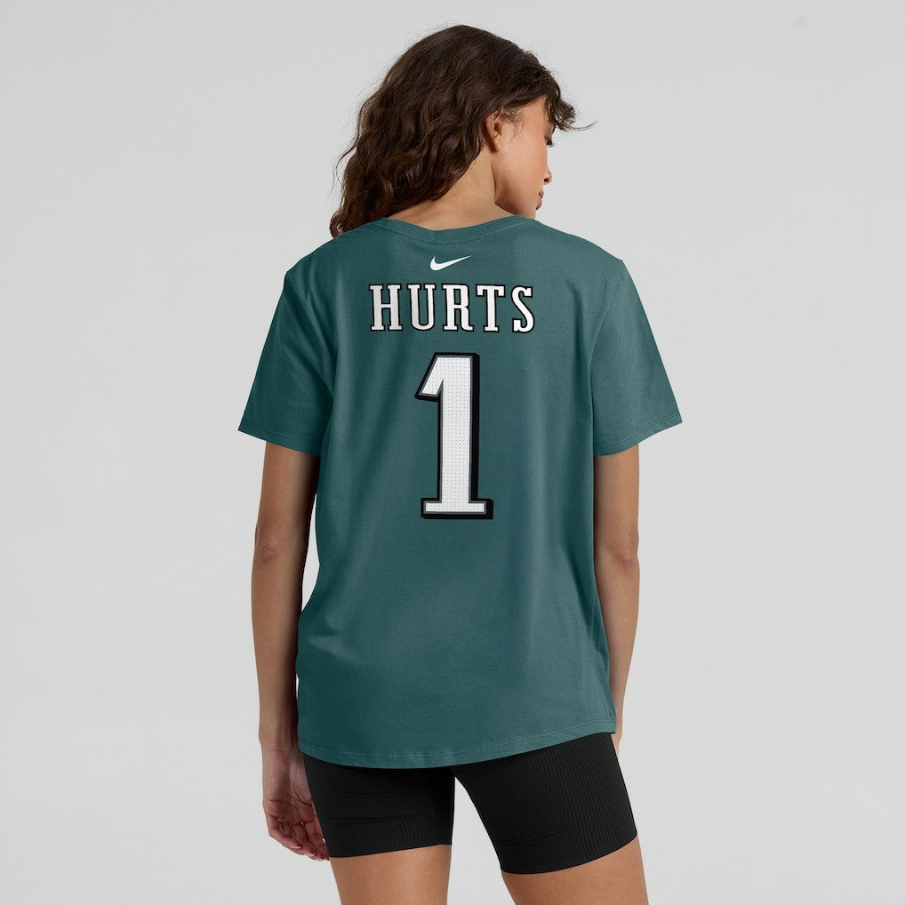 Jalen Hurts Philadelphia Eagles Women's Player Name & Number T-Shirt Midnight Green | Nike for Sale