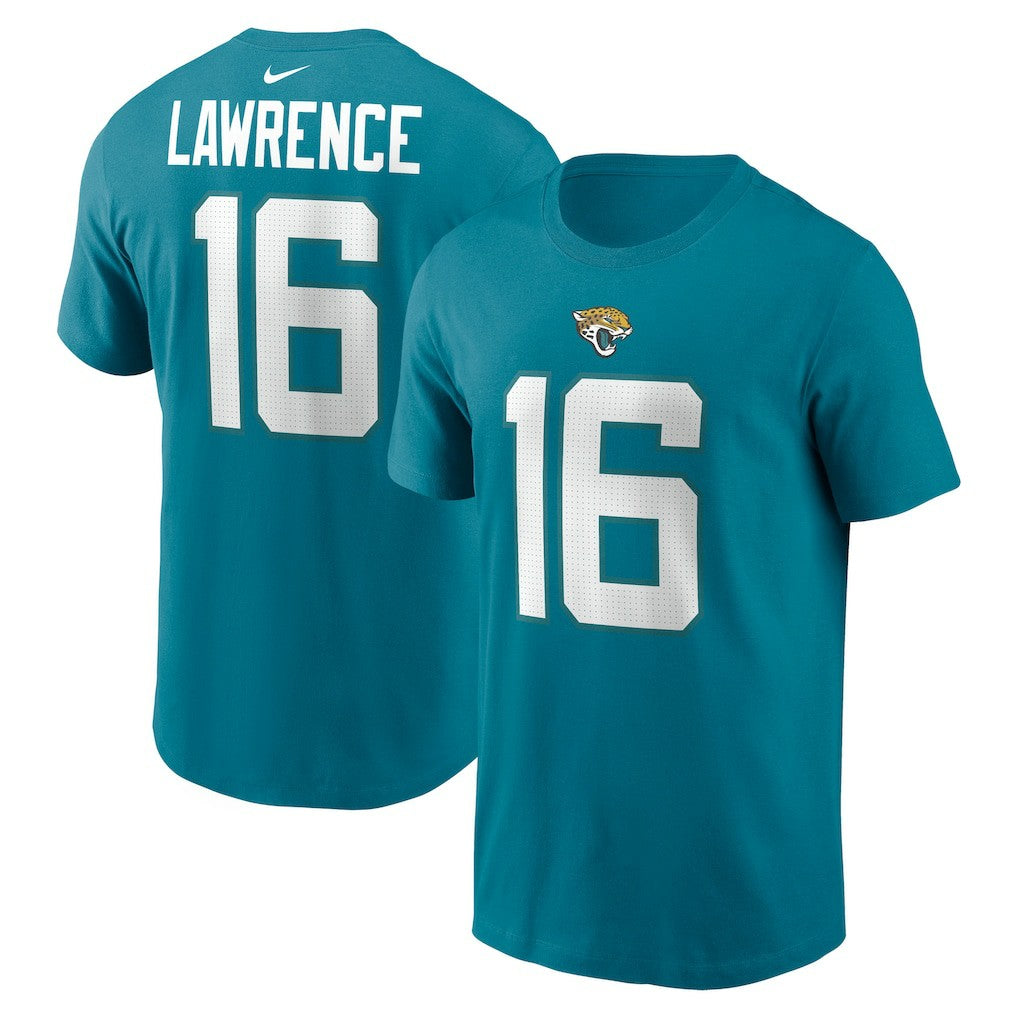 Trevor Lawrence Jacksonville Jaguars Player Name & Number T-Shirt Teal | Nike for Sale
