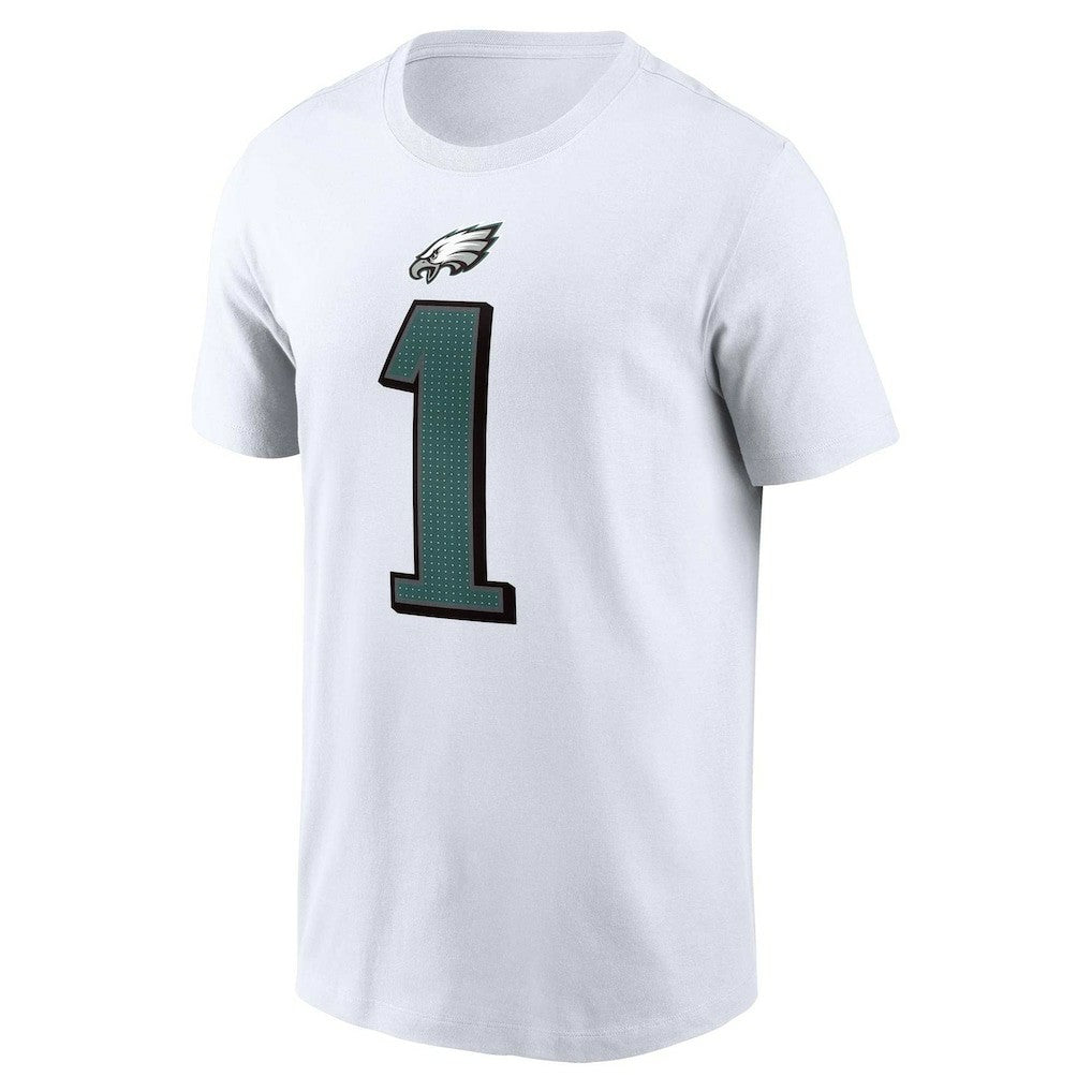 Jalen Hurts Philadelphia Eagles Player Name & Number T-Shirt White | Nike for Sale