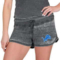 Detroit Lions Concepts Sport Women's Resurgence Waffle Knit Shorts Charcoal | NFL