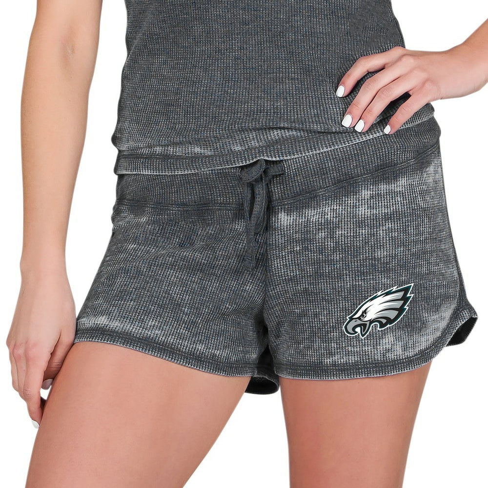 Philadelphia Eagles Concepts Sport Women's Resurgence Waffle Knit Shorts Charcoal | NFL