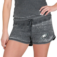 Philadelphia Eagles Concepts Sport Women's Resurgence Waffle Knit Shorts Charcoal | NFL