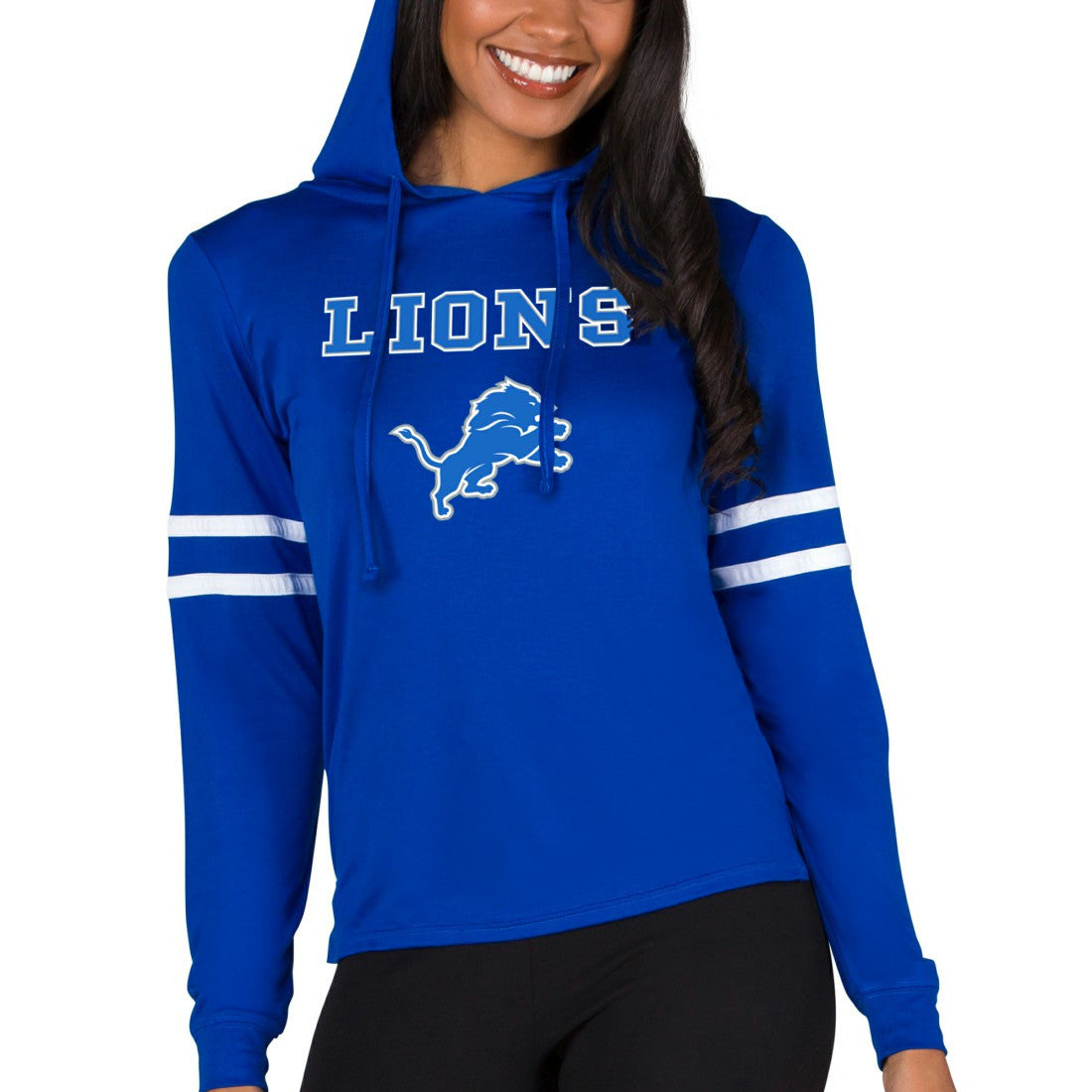 Detroit Lions Concepts Sport Women's Marathon Lightweight Lounge Pullover Hoodie Royal | NFL