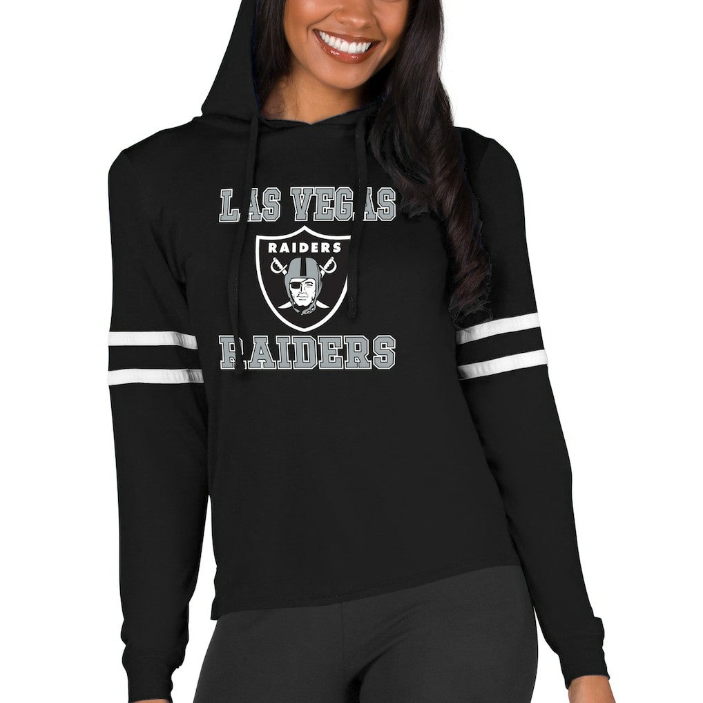 Las Vegas Raiders Concepts Sport Women's Marathon Lightweight Lounge Pullover Hoodie Black | NFL