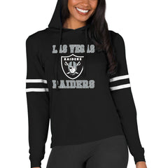 Las Vegas Raiders Concepts Sport Women's Marathon Lightweight Lounge Pullover Hoodie Black | NFL
