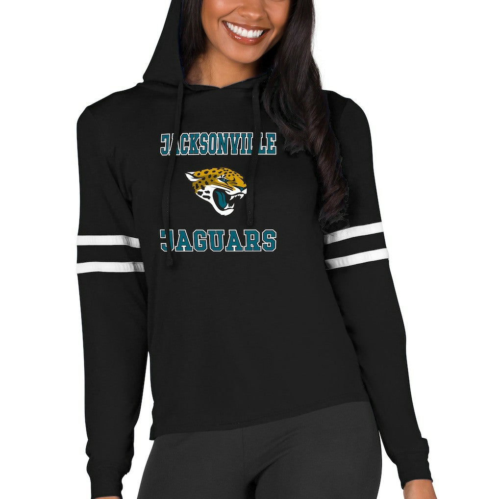 Jacksonville Jaguars Concepts Sport Women's Marathon Lightweight Lounge Pullover Hoodie Black | NFL
