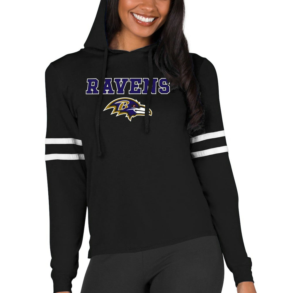 Baltimore Ravens Concepts Sport Women's Marathon Lightweight Lounge Pullover Hoodie Black | NFL