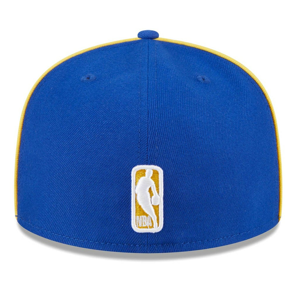 Golden State Warriors Piped & Flocked 59Fifty Fitted Hat Royal - NBA