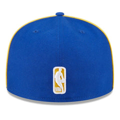 Golden State Warriors Piped & Flocked 59Fifty Fitted Hat Royal - NBA