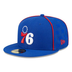 Philadelphia 76ers Piped & Flocked 59Fifty Fitted Hat Royal - NBA