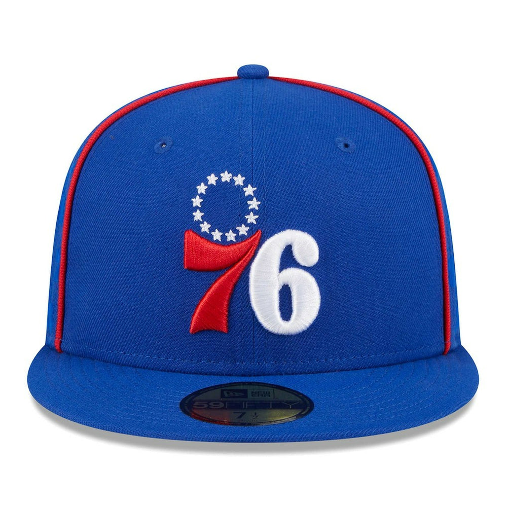 Philadelphia 76ers Piped & Flocked 59Fifty Fitted Hat Royal - NBA