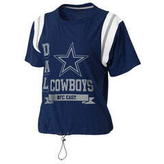 Dallas Cowboys WEAR by Erin Andrews Women's Cinched Colorblock T-Shirt Navy | NFL