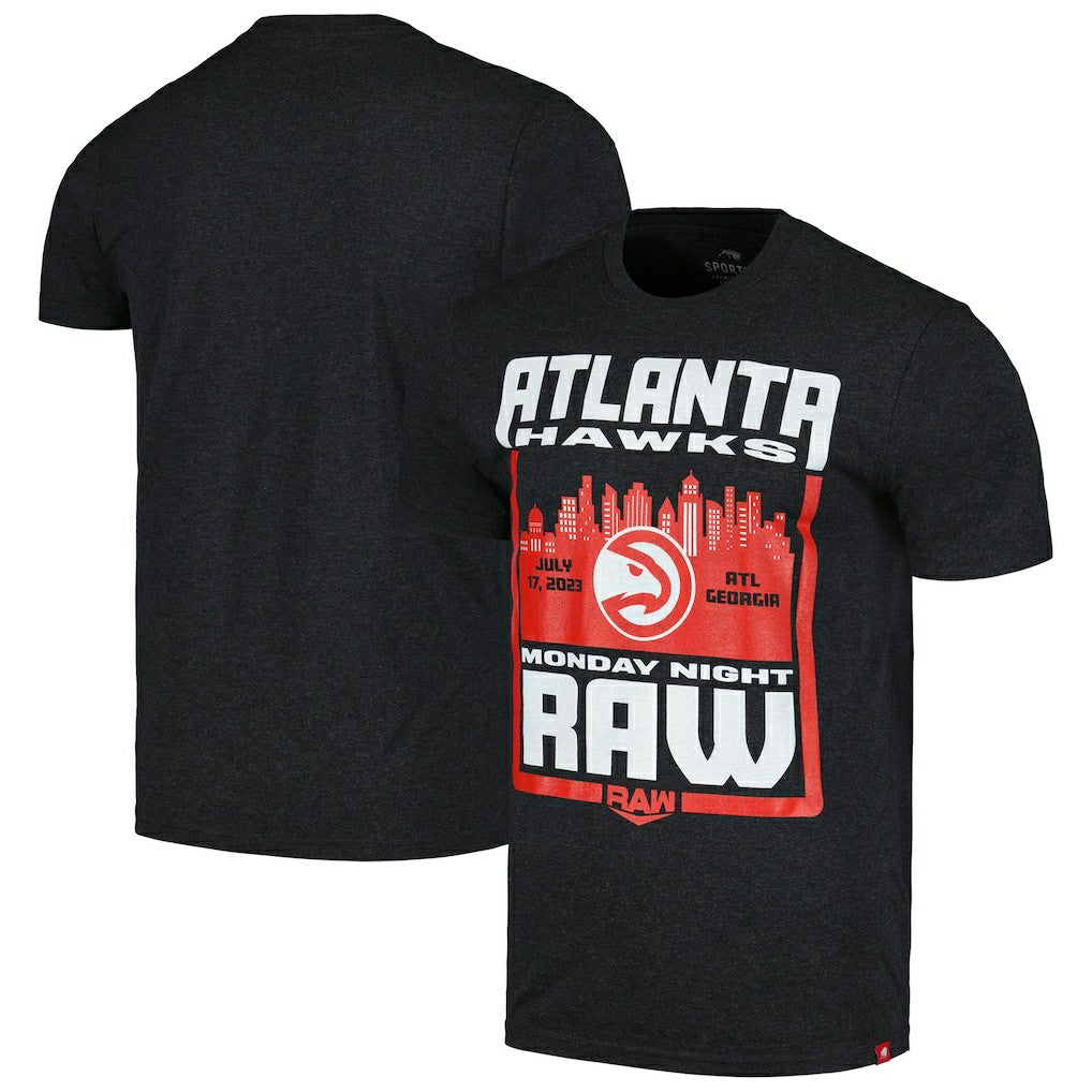Sportiqe Monday Night RAW x Atlanta Hawks Tri-Blend T-Shirt Black - NBA