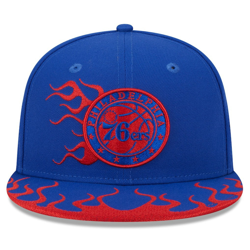 Philadelphia 76ers Rally Drive Flames 9FIFTY Snapback Hat Royal - NBA