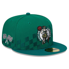 Boston Celtics Rally Drive Checkerboard 59FIFTY Crown Fitted Hat Kelly Green - NBA