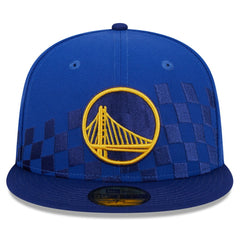 Golden State Warriors Rally Drive Checkerboard 59FIFTY Crown Fitted Hat Royal - NBA