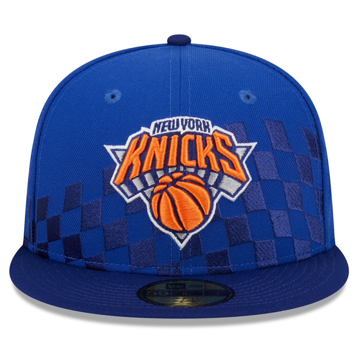 New York Knicks Rally Drive Checkerboard 59FIFTY Crown Fitted Hat Blue - NBA