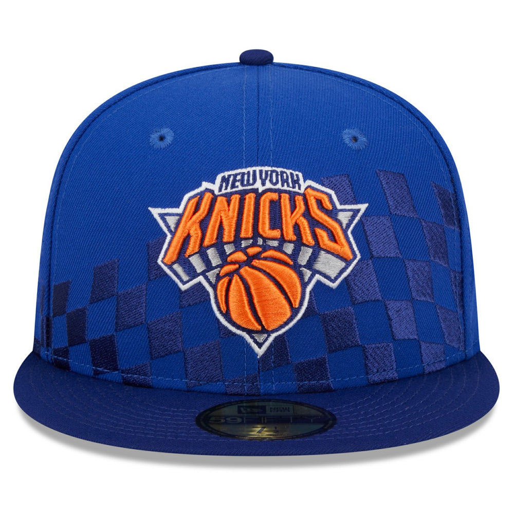 New York Knicks Rally Drive Checkerboard 59FIFTY Crown Fitted Hat Blue - NBA