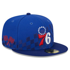 Philadelphia 76ers Rally Drive Checkerboard 59FIFTY Crown Fitted Hat Royal - NBA