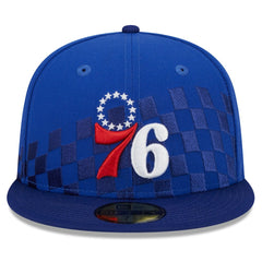 Philadelphia 76ers Rally Drive Checkerboard 59FIFTY Crown Fitted Hat Royal - NBA