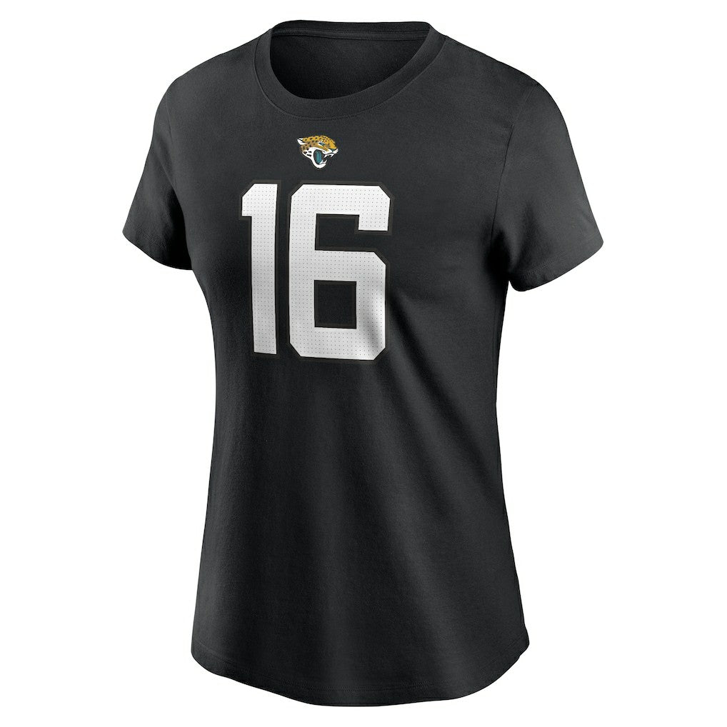 Trevor Lawrence Jacksonville Jaguars Women's Player Name & Number T-Shirt Black | Nike for Sale