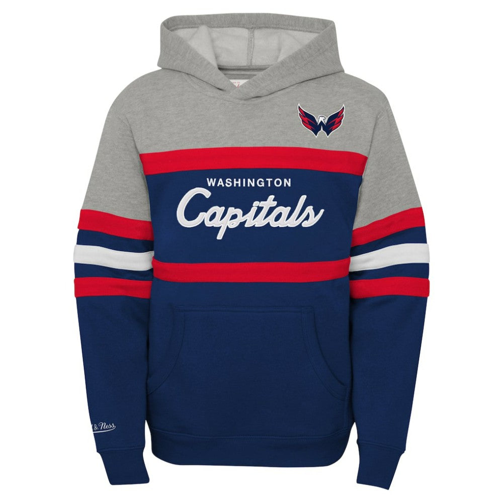 Washington Capitals Mitchell & Ness Youth Head Coach Pullover Hoodie - Gray - NHL