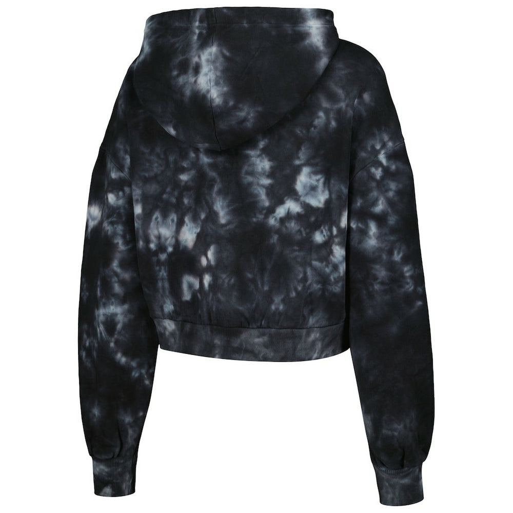 Chicago Bulls The Wild Collective Women's Tie-Dye Cropped Pullover Hoodie Black - NBA