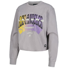 Los Angeles Lakers The Wild Collective Women's Band Cropped Long Sleeve T-Shirt Gray - NBA