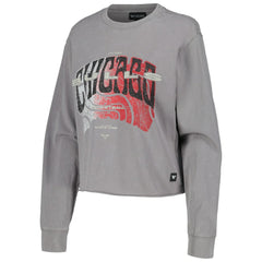 Chicago Bulls The Wild Collective Women's Band Cropped Long Sleeve T-Shirt Gray - NBA