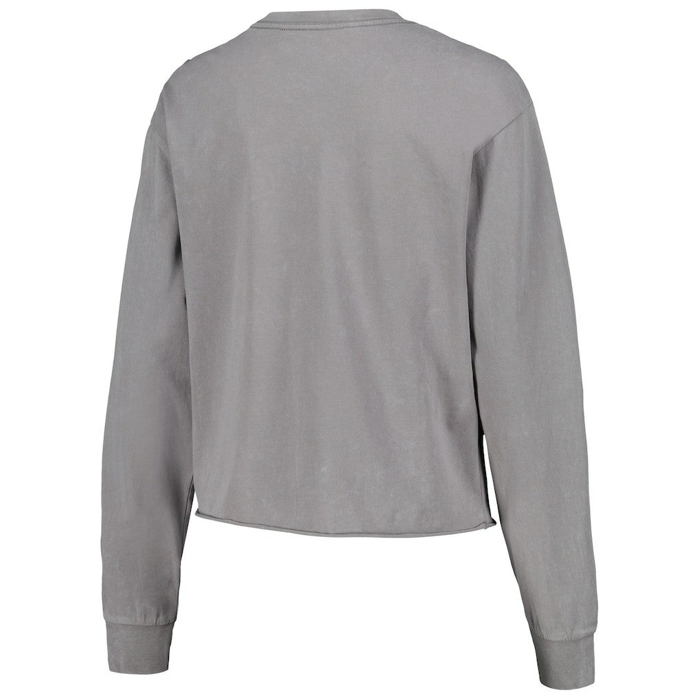 Chicago Bulls The Wild Collective Women's Band Cropped Long Sleeve T-Shirt Gray - NBA