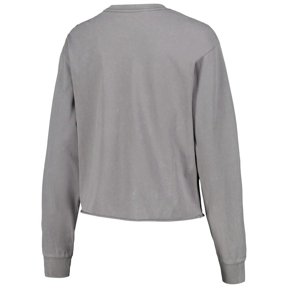Chicago Bulls The Wild Collective Women's Band Cropped Long Sleeve T-Shirt Gray - NBA