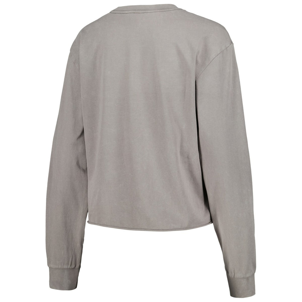 Milwaukee Bucks The Wild Collective Women's Band Cropped Long Sleeve T-Shirt Gray - NBA